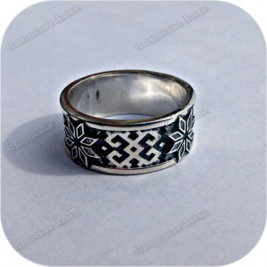 Серебряное кольцо «Алатырь»