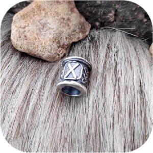 Кольцо для бороды со скандинавской руной (Соулу, Тейваз, Турисаз)