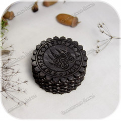 Берёзовая шкатулка круглая «Руническая Печать»