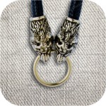 Плетёный шнур с оконцовками из латуни/серебра «Волчий»