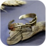 Браслет резной «Перо Удачи» (латунь)