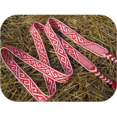 Пояс Меандр бело-красный