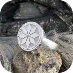 Серебряное кольцо-перстень «Алатырь»