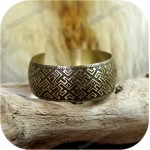 Браслет пластинчатый широкий «Одолень-трава» (латунь)