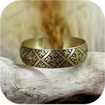 Браслет пластинчатый узкий «Одолень-трава» (латунь)