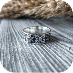 Серебряное кольцо «Алатырь»