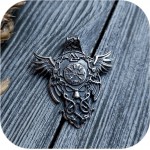 Большой серебряный кулон «Щит ужаса Агисхьяльм»