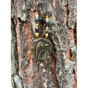 Подвеска «Ворон» (кожа)