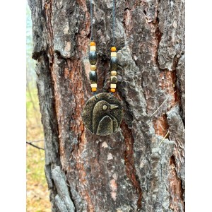 Подвеска «Ворон» (кожа)