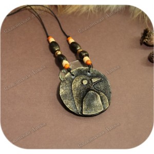 Подвеска «Ворон» (кожа)