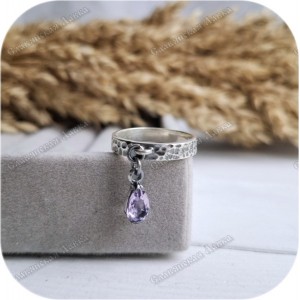 Серебряное кольцо «Капля»