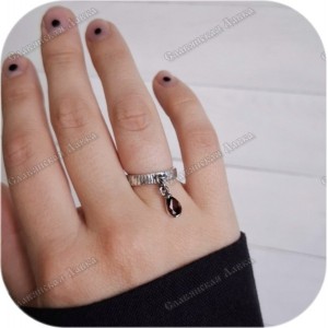 Серебряное кольцо «Капля»