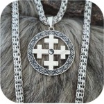 Серебряный оберег Крест Мары с символом гармонии