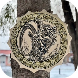 ШАМАНСКИЙ БУБЕН «ДВА ДУХА» 40см. (Наличие)