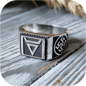 СЕРЕБРЯНЫЙ ПЕРСТЕНЬ «ВЕЛЕС» р.18.5 (Наличие)