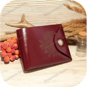 Кожаное портмоне «Цветы»