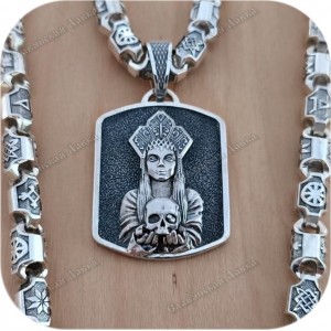 Богатырский серебряный оберег «Марена»