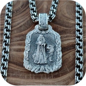 Богатырский серебряный оберег «Лик Велеса»