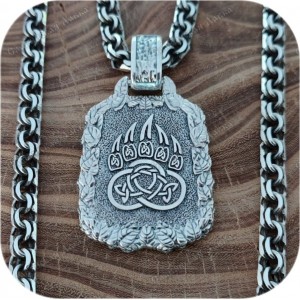 Богатырский серебряный оберег «Лик Велеса»