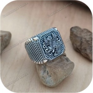 Печатка из серебра «Семаргл»