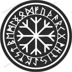 Скандинавская наклейка «Исток, время футарка»