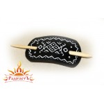 Кожаная заколка «Северные узоры» Кожаная заколка «Северные узоры»