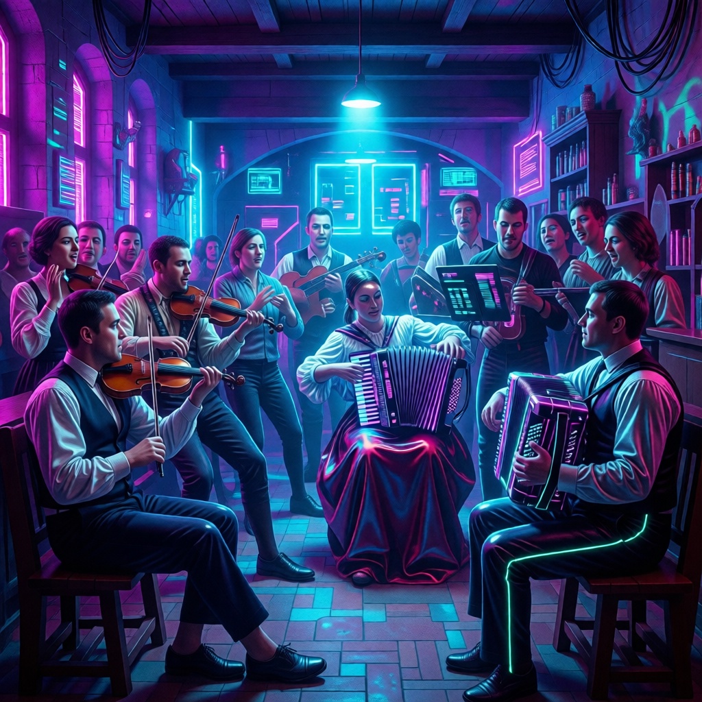 Фольк музыка с точки зрения ИИ