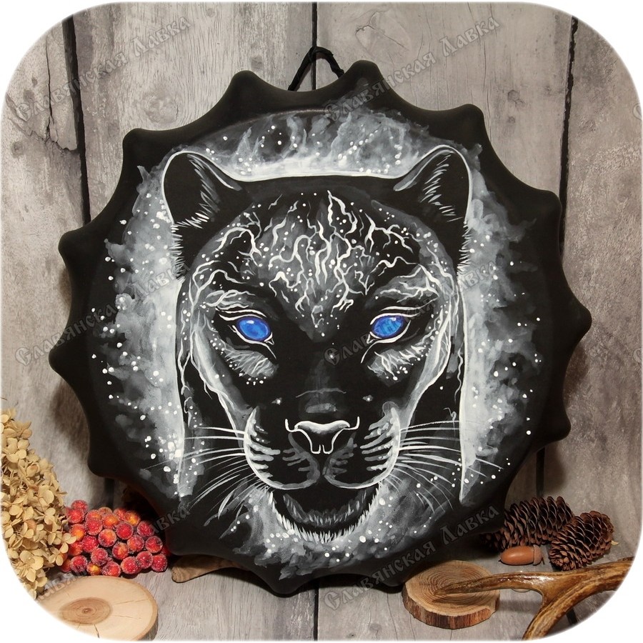 Шаманский бубен с пантерой
